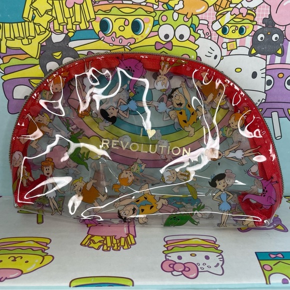(+ 2 Random Items) Flintstones I Heart Revolution Makeup Pouch | Cartoon Bag - Picture 1 of 5